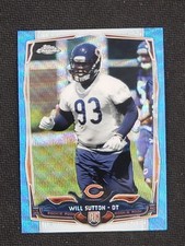2014 Topps Chrome Blue Wave Refractors Bears Football Card #170 Will Sutton
