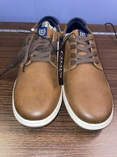 Chaps Men's Matt Derby Lace-Up Casual Dress Shoes Tan Size 8 NWT