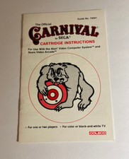 Carnival Atari 2600 Manual Only Coleco 