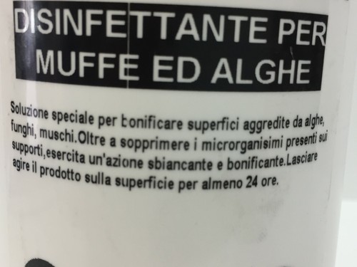 BLOCCA MUFFA SANIFICANTE DISINFETTANTE PER ALGHE E MUFFE 2Conf. TOT. 2litri - Foto 4 di 6