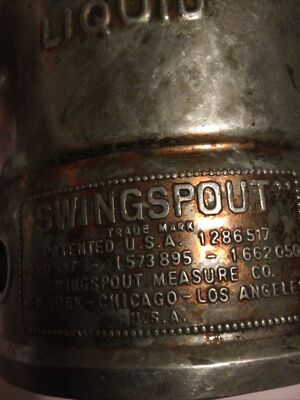 アンティーク雑貨 Vin. Swingspout Measuring l Oil Can Vintage Swingspout Measure Co. 1 Quart Oil Can w/ Adjustable