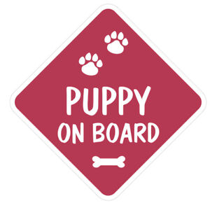 Generic Puppy On Board Vinyl Car Van Sticker Or Sign And Sucker