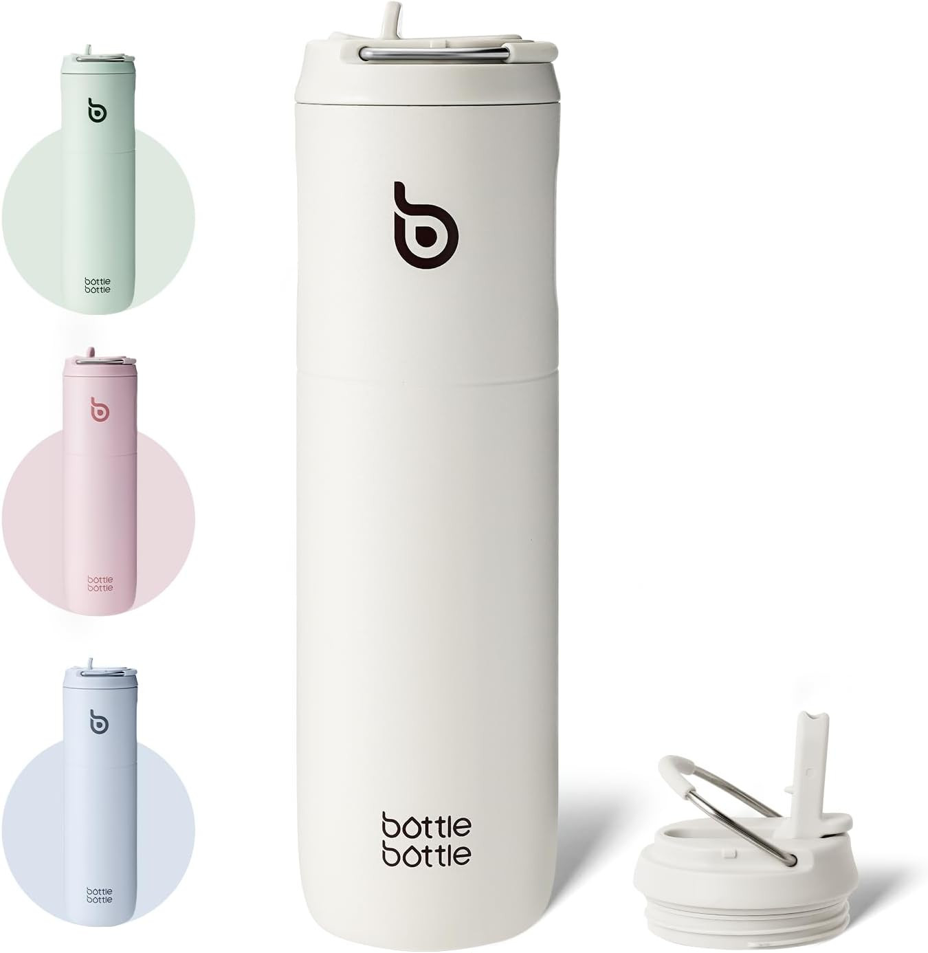 Insulated Water Bottle 24Oz with Straw Lid and Handle for Sports Travel Gym Stai — image 12