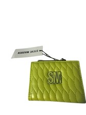 NWT Steve Madden Women s Quilted Zip Wallet with Logo, Green, Credit Card Slots