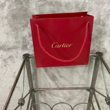 Cartier  Red Gift Shopping gift Bag Only empty 7x7 3/4x 3 rope handle*