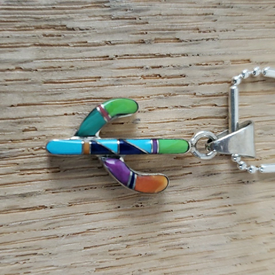 Signed LA Native American Opal Multi Gemstone Rev… - image 18