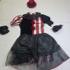 Spirit Halloween Creepy Clown Costume Set S Girls Multicolor Complete Outfit