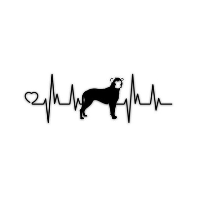 Bullmastiff Heartbeat Lifeline Vinyl Sticker Die Cut Weatherproof UV Protected