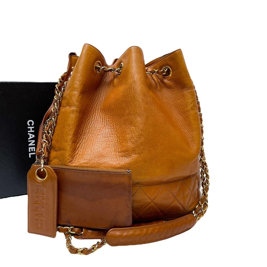 Chanel Matelassé Leather Drawstring Chain Tote Bag