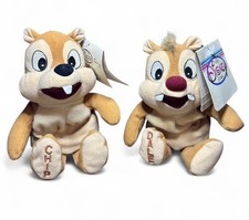 Vintage Disney Store Chip and Dale Bean Bag Plush Set With Tags