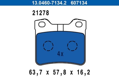 Ate 13.0460-7134.2 Bremsbelagsatz, Scheibenbremse Bremsbelagsatz, Scheibenbremse