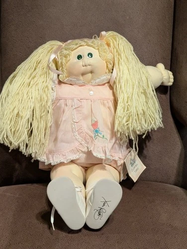 Soft Sculpture Cabbage Patch Kid, Hand-Painted Eyes, OG Clothes, Claribel Torey