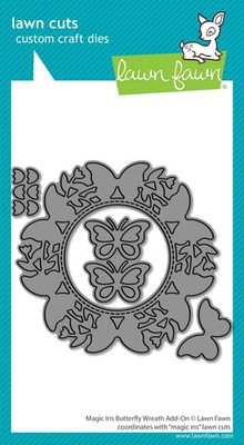 Lawn Fawn magic iris butterfly wreath add on die set