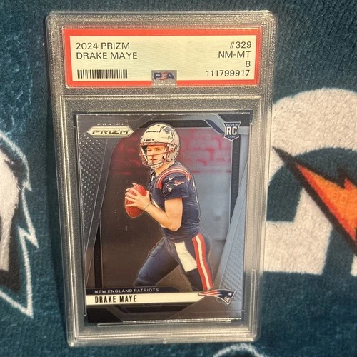 2024 Panini Prizm - Rookies Drake Maye #329 (RC) PSA 8