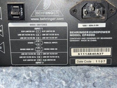 Behringer EP4000 2-Channels Audio Amplifier for sale online | eBay