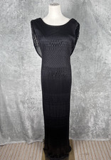 Maxi Black Scoop Back Vintage Dress 14 Whimsigoth Fairycore Witch Goth Romantic