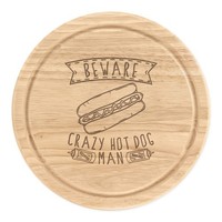 Beware VerrüCkte Hot Dog Mann Rund Zerkleinern KäSebrett Fast Food Lustig Chili
