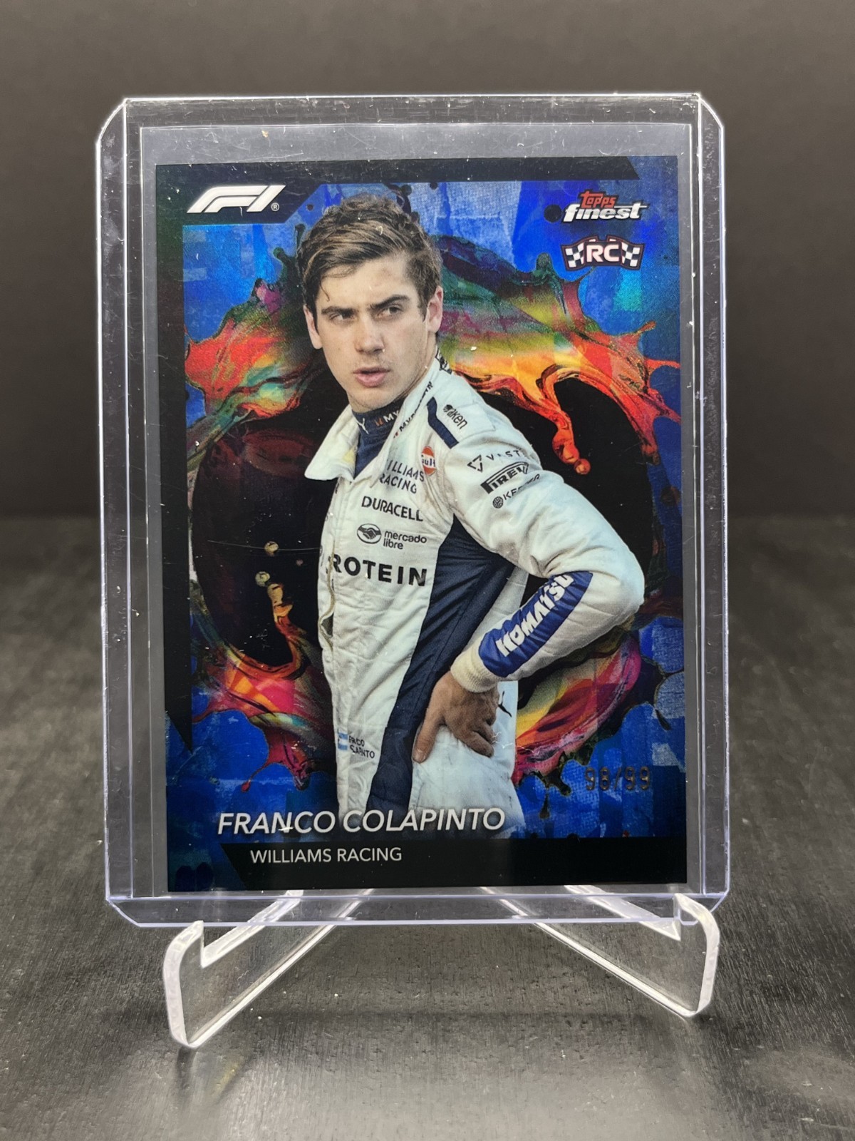 2024 Topps Finest Formula 1 F1 Franco Colapinto RC Rookie Rare Blue 98/99 #220