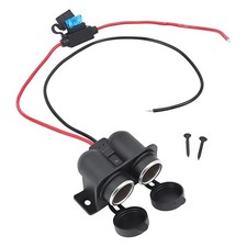 12V Cigarette Lighter Socket with 15A Blade Fuse, Waterproof Dual Power Outlet S