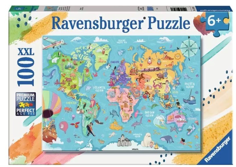 Puzzle Ravensburger 100 XXL Carte Du Monde