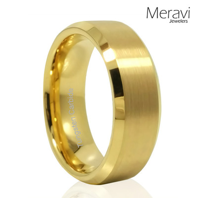   New Tungsten Carbide Mens Wedding Band 18k Gold IP Engagement Womens 8mm 6mm