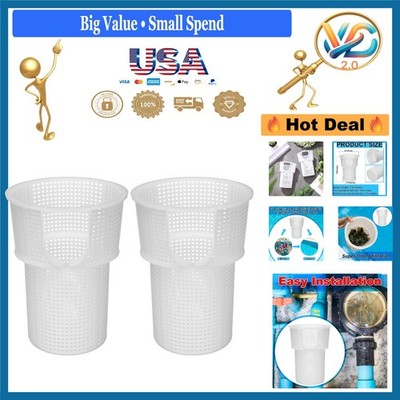 2 Pack Pool Pump Basket Replacement for Superflo Vs Pentair Skimmer White