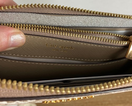 NWT Kate Spade Flower Monogram in Natural Coated Canvas K8937 Continental Wallet - Picture 6 of 9