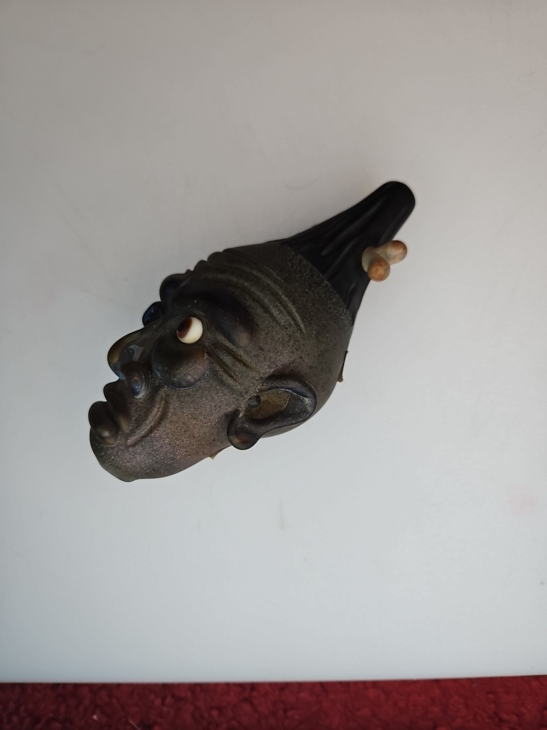 Glass Shrunken Head Smoking Pipe