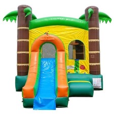 Commercial Inflatable Bounce House Water Slide Combo Tropical Castle with Blower