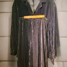 ZARA Blue With A Purple Hue Crushed Velvet Outfit High Waisted Top & Pants  S