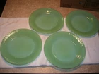 (KK) Set of 4 Vintage Fire King Jade Jadeite Green 9.25" Lunch Plates