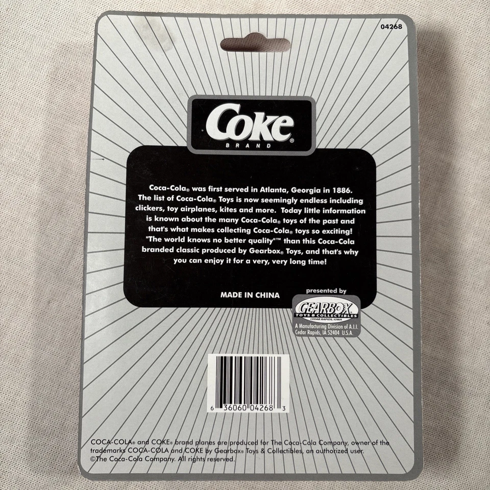 Coca Cola 1932 Stearman Bi-Plane Die Cast Coke Collectible Gearbox Toys - Image 2 of 2