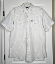 Vintage Wrangler Pearl Snap Short Sleeve Western Shirt XL Tall Man Made in USA