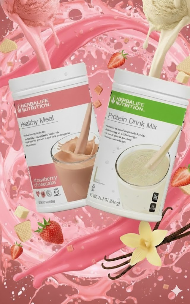 Herbalife Vanilla Protein Drink Mix & Strawberry Cheesecake 