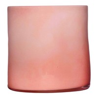 INNA-Glas Teelicht Glas Zylinder Sanya Earth, Rosa, 15Cm, Ø15Cm