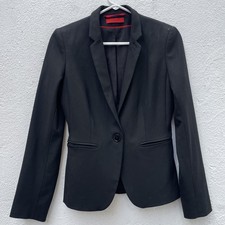 Max & Co Luxury Blazer Jacket Womens 6 Small Black Tailored Single Breasted £485