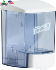 Genuine Joe Manual Soap Dispenser, 30 Oz Fl Capacity, White/Clear, 1 Count
