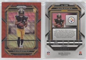 2022 Panini Prizm Rookies Red Wave Prizm /149 Calvin Austin III #338 Rookie RC
