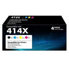 414X Toner Cartridges 4 Pack High Yield for HP414X 414A 414 Toner with Chip