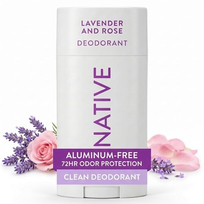 Native Aluminum Free Deodorant Lavender & Rose 72HR Odor Control 2.65 oz