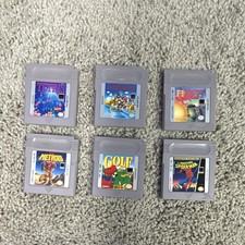 Nintendo Game Boy Game Lot Tetris Super Mario Land F1 Race Metroid II Spider-Man