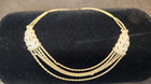 Trifari Crown White Enamel Leaf & Chains Necklace Dainty Vintage 1960's 15" — photo 2