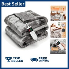 Electric Heated Blanket Throw 50''x60''Size Faux Fur Heating Blanket 10 Heating