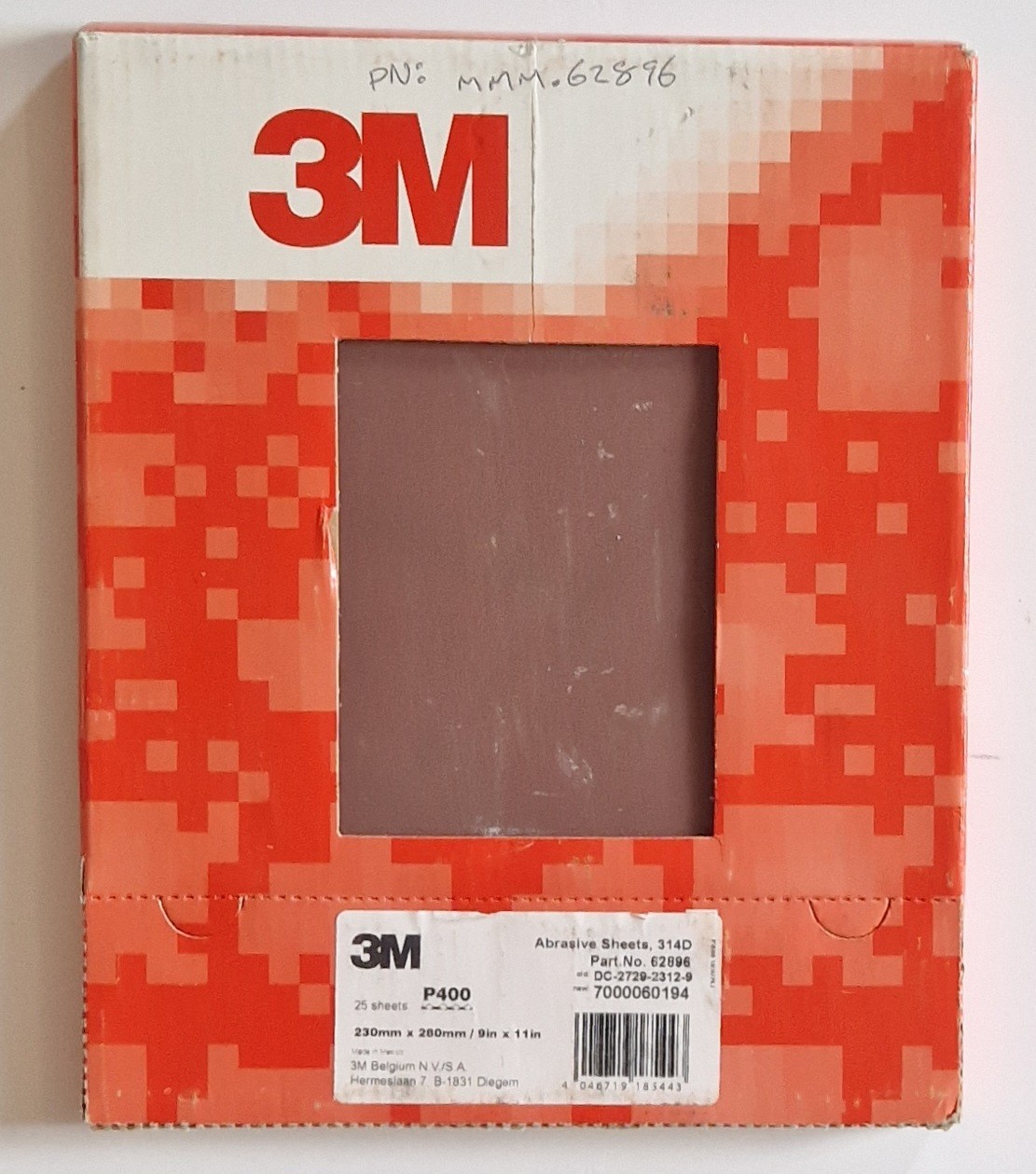 3M 62896 314D Abrasive Sheets P400 230x280mm (Pack Of 25)
