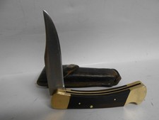 Vintage Early Buck 110 Knife & Sheath 2 Line Inverted Tang Stamp