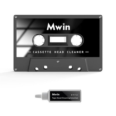 Mwin Audio Cassette Head Cleaner Tape w/ 1 Cleaning Fluids Care Wet... 