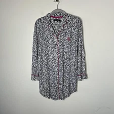 Lauren Ralph Lauren Shirt Womens XL Navy White Floral Sleep Nightshirt Pajama