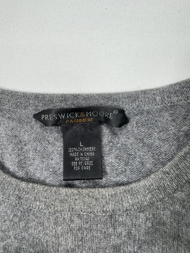 Preswick & Moore 100% Kaschmir Large Grau Meliert Rundhals Pullover Pulli - Bild 3 von 10