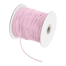 Light Pink 2mm Waxed Cord 98 Yard Wax Bead Thread String for Jewelry Making