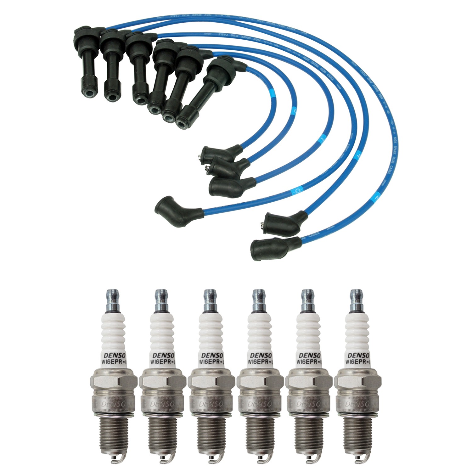 NGK Wire Set  Denso 6 Standard Spark Plugs Kit for Stealth 3.0L V6 NA 1991-1996